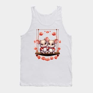 Valentine Mouse Couple On Swing Tank Top